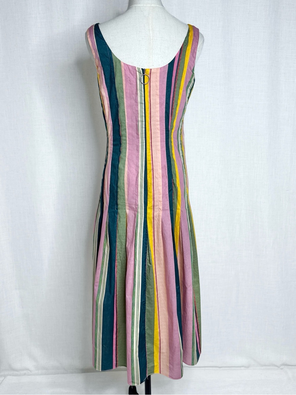 Akris Punto Mauve Deck Chair Stripe Cotton Midi Dress Multicolor Size US 12 - Picture 3 of 16